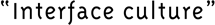 Interface culture