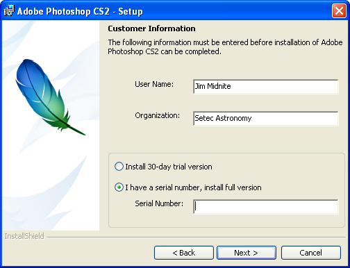 What is the Adobe Photoshop CS2 authorization code?