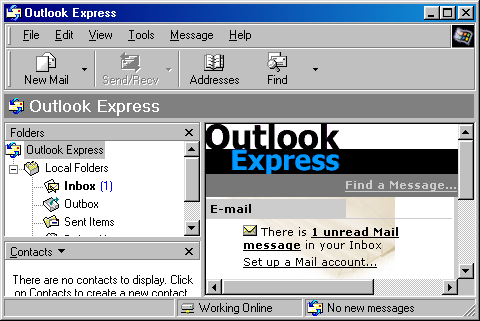 Mail in Windows 98 SE (Outlook Express 5)