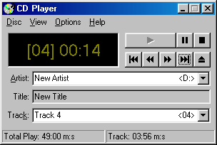 CD player in Windows 98 SE (CD Player)