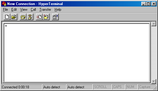Terminal in Windows 98 SE (HyperTerminal)