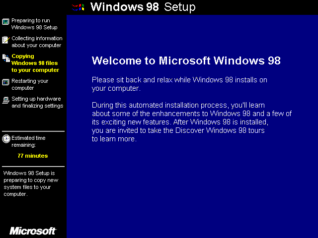 File copying in Windows 98 SE
