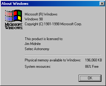 About GUI in Windows 98 SE (About Windows)