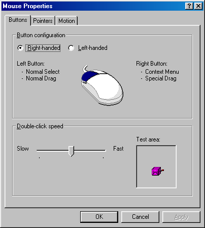 Mouse in Windows 98 SE