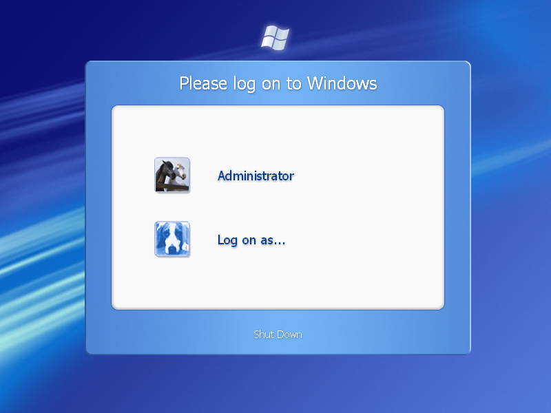 Login screen in Longhorn 4015