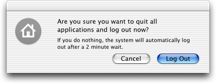 OSX log out window