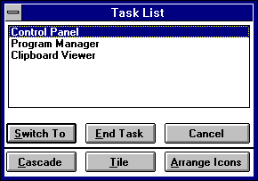 Windows 3.1’s Task Manager