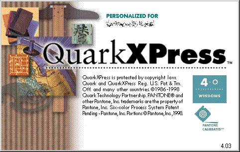Splash in Quark XPress 4.0