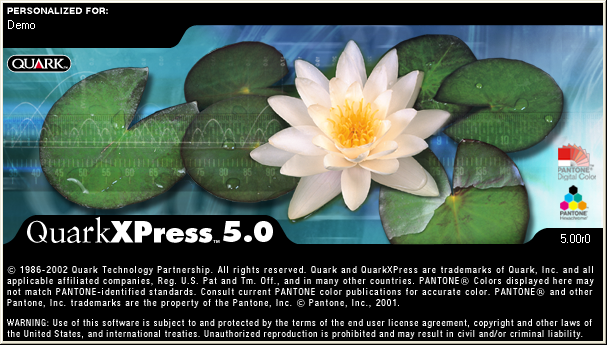 Интерфейс English (US). QuarkXPress 5.0 для Windows.